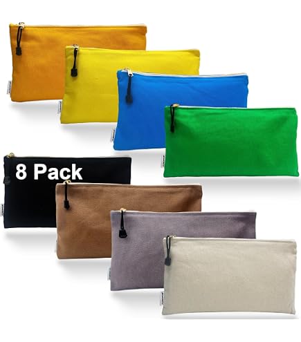 Amazon.com: 14 oz Natural Canvas Zipper Pouch, 12 x 8 in – Heavy